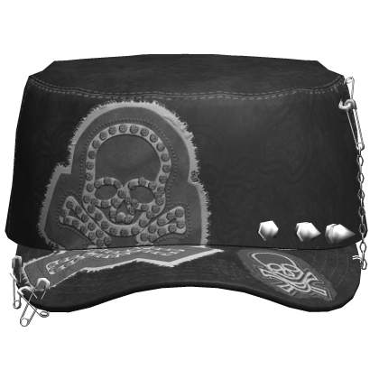 Grunge Punk Skull Cap Black