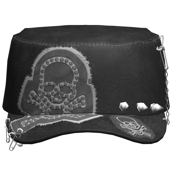 Grunge Punk Skull Cap Black