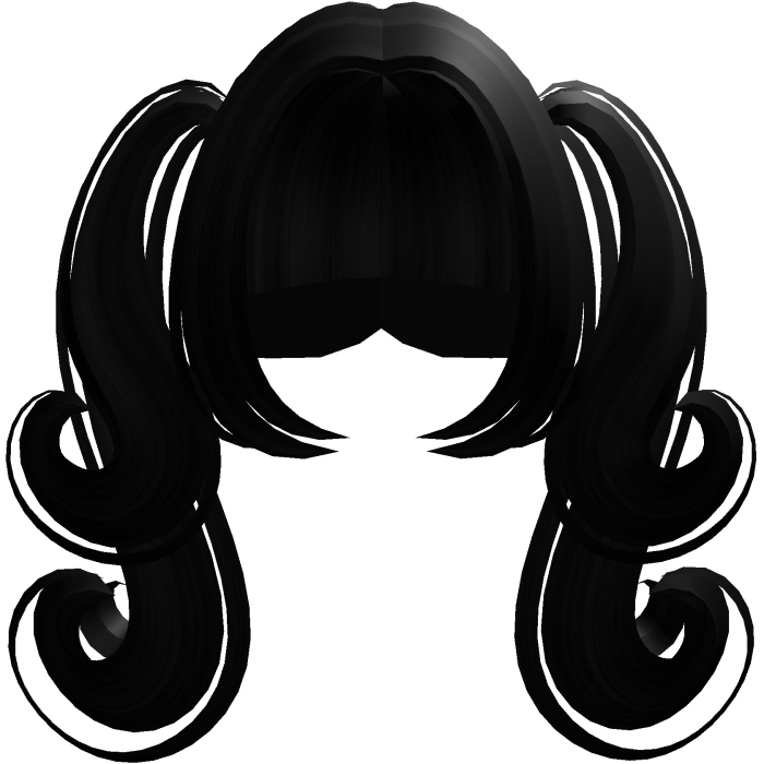 cute black double curly pigtails