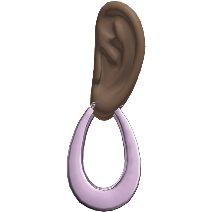 Purple 2000s Teardrop Earrings Ears