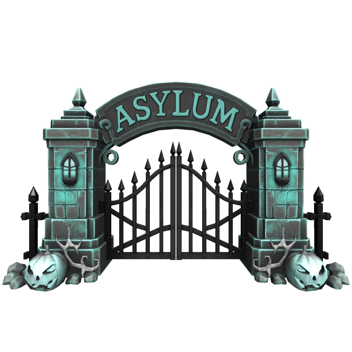 Spooky Halloween Asylum Gate Background