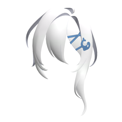 Cute White Hair w/ Orca Hairpin - Sayuri