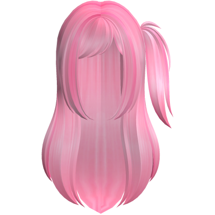 Bright Pink Pigtail Emo Scene Side Ponytail Hair Roblox item