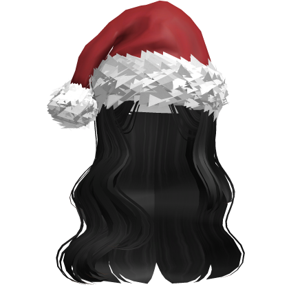♡ Cute Christmas Girl Wavy Hair (Black) Roblox item