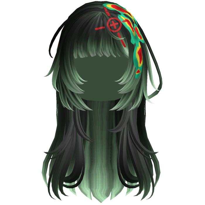 Green Heatwave Crosshair Punk Flowy Girl Hair