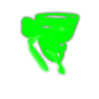 Green neon Silk bow twisted (korblox) [EMISSIVE]