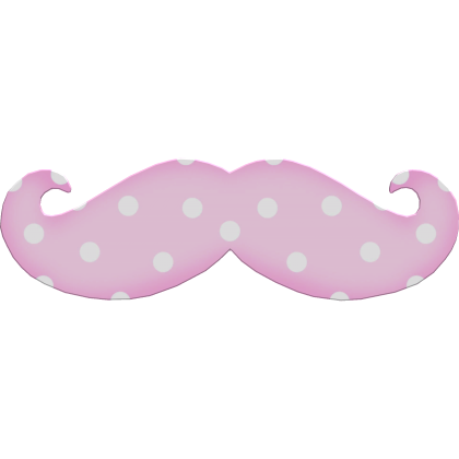 Cute Pink Pastel Trendy Polka Dot Mustache Roblox item