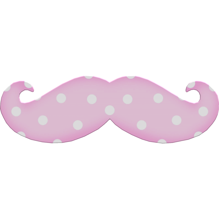 Cute Pink Pastel Trendy Polka Dot Mustache