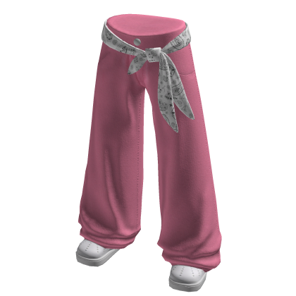 Baggy Bandana Pants w/ Clogs (Pink)