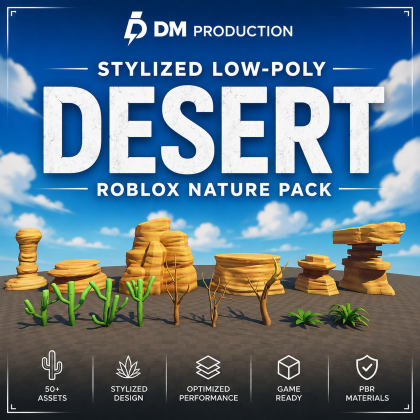 Stylized Low-Poly Desert Roblox Nature Pack