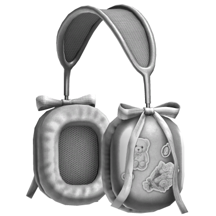 Ribboned Coquette Headphones (Gray) Roblox item