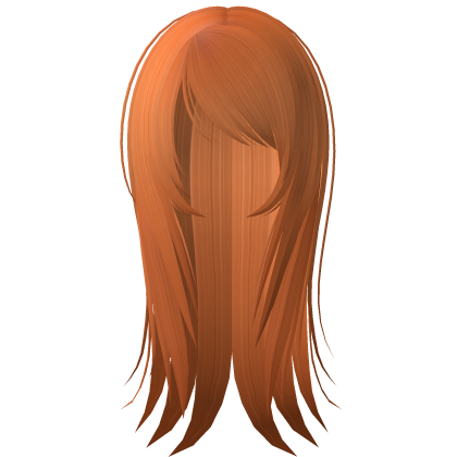 ☆ emo scene messy wispy long hair orange 