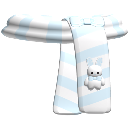 Cute Blue Striped Winter Bunny Scarf