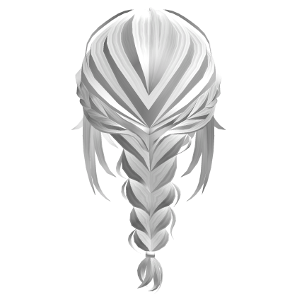 Wavy Ponytail Braided Hair - White Roblox item