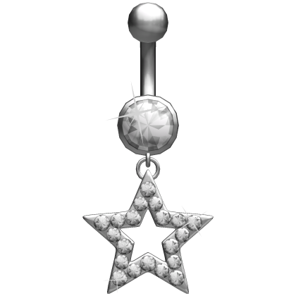 Oversized Star Silver Belly Ring Piercing  Roblox item