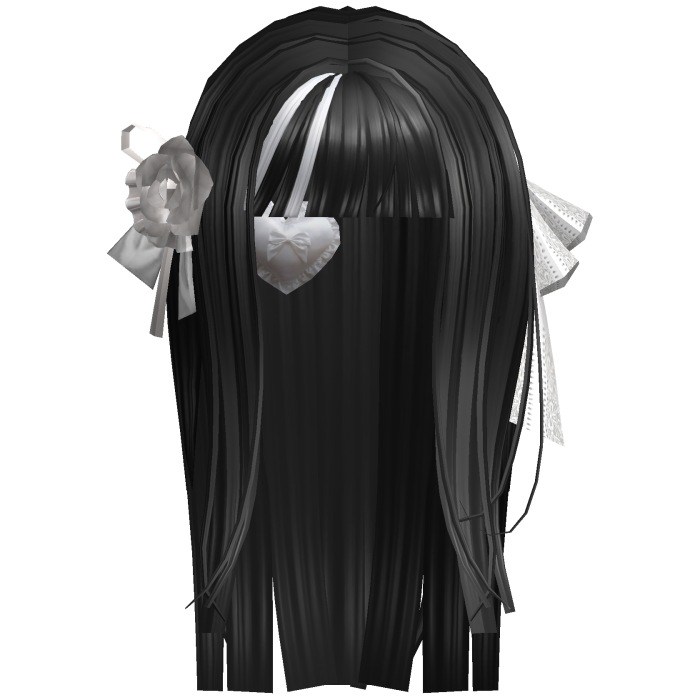 Gothic lace Ribbon long hair(black)