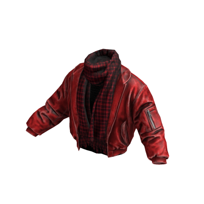 Red Starboy Leather Jacket w/ Scarf