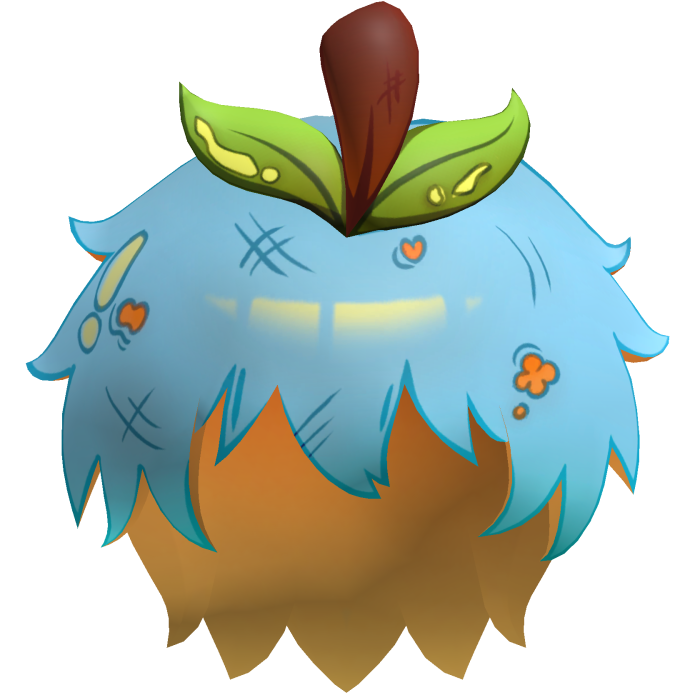 Blue Toon Lowpoly Anime Apple Hair