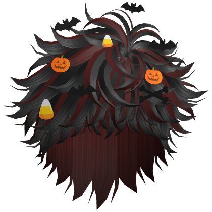 black red fluffy halloween male y2k emo hair