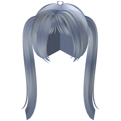♡ pastel blue pigtails straight tall cute