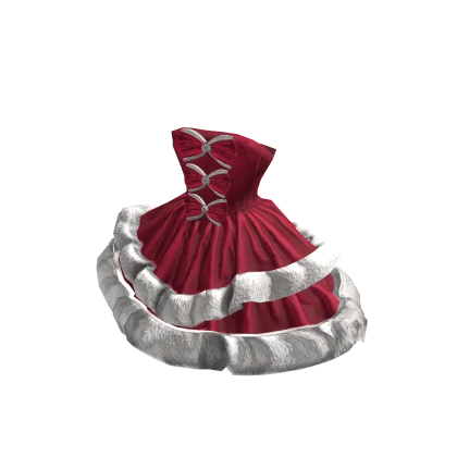 Christmas Red Poofy Fur Bow Dress | Roblox Item - Rolimon's