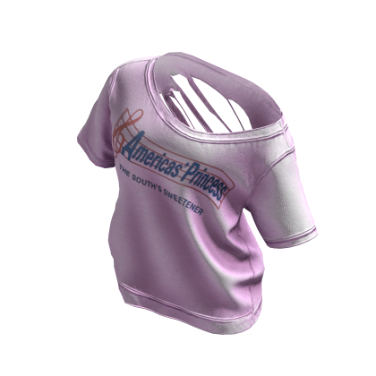 Y2K Pink Off-Shoulder Ripped Tee (Princess)