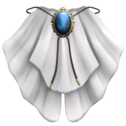 White Jabot Ruffle with a Blue Gem 1.0 thumbnail