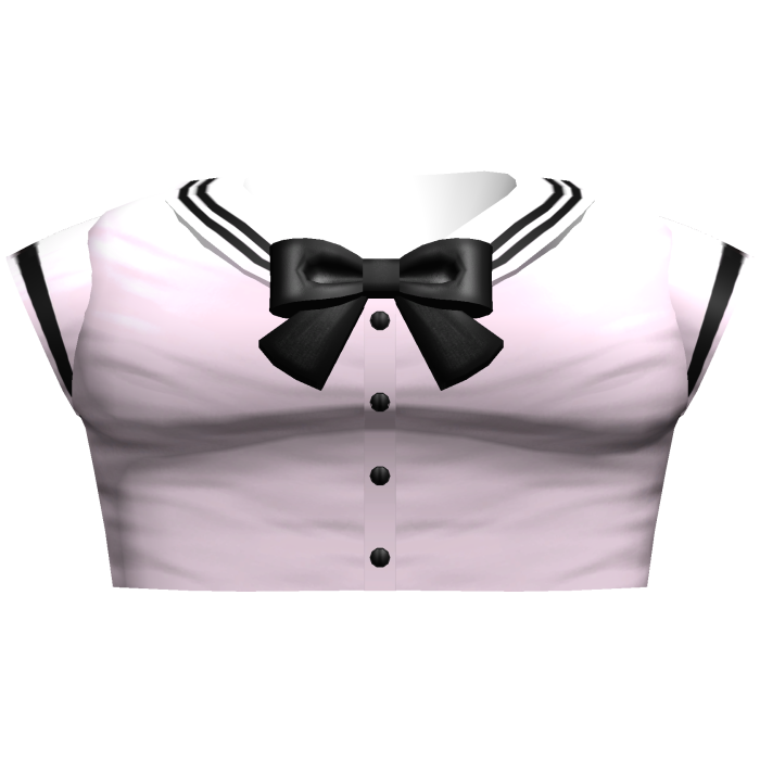 Kawaii Anime School Crop Top w Bow (Pink & Black)