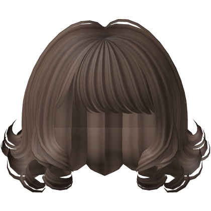 Side Bangs Short Curly Swirly Bob in Brown Roblox item