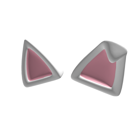Folded Kitty Cat Ears (White & Pink)