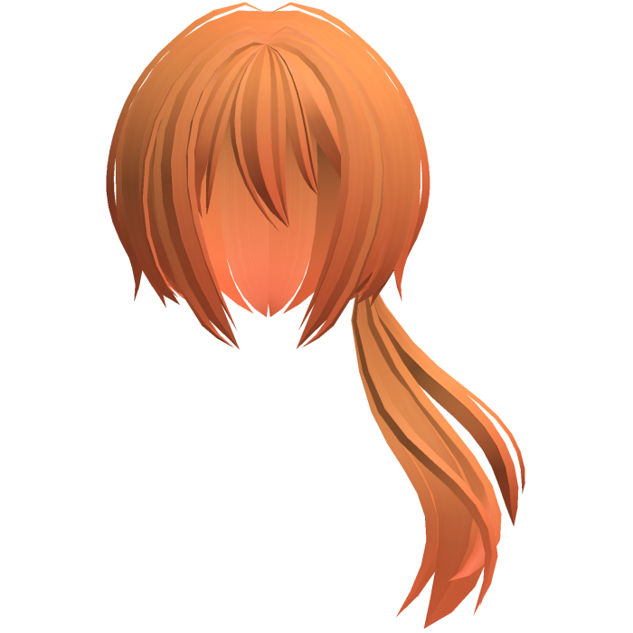 moe jfluffy anime flowy side ponytail orange
