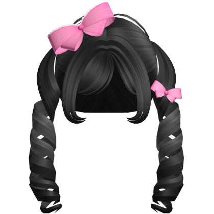 cute black anime tornado pigtails 