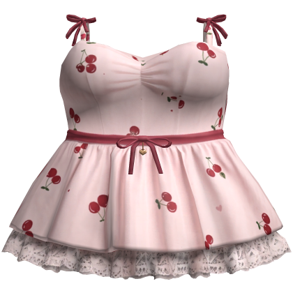 Cherry Ribbon Mini Dress