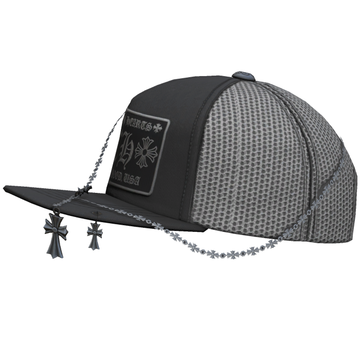 Black Designer Tilted Cap