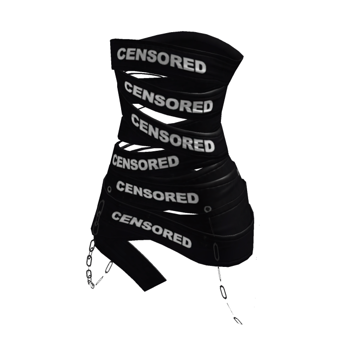 Y2K Grunge Tape Dress Black