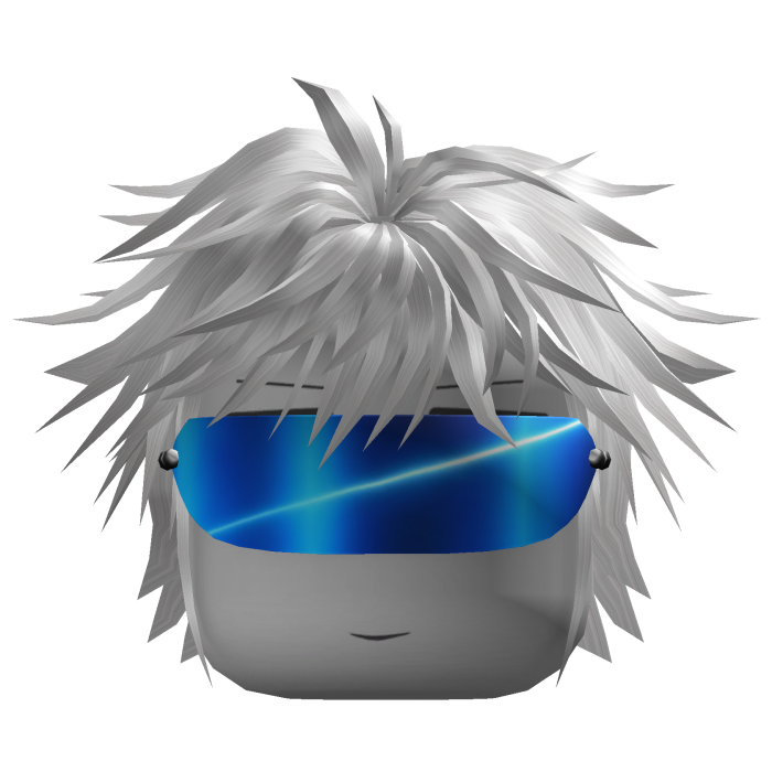 Spiky Anime Hair w/ Visor (White)