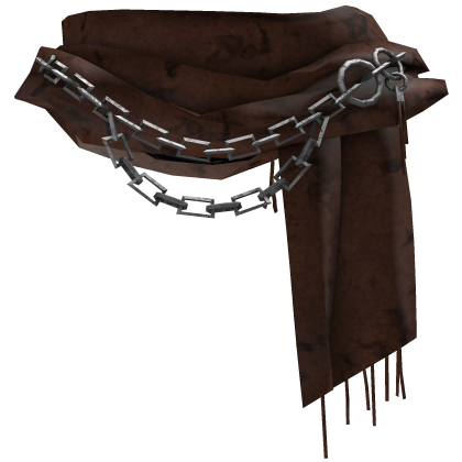 Brown Emo Grunge Distressed Chain Neck Scarf