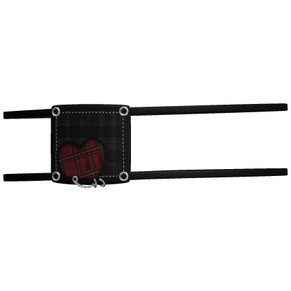 ♔red plaid heart eyepatch