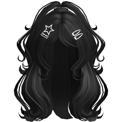 Voluminous Wavy Half Up Hair (Black) Roblox item