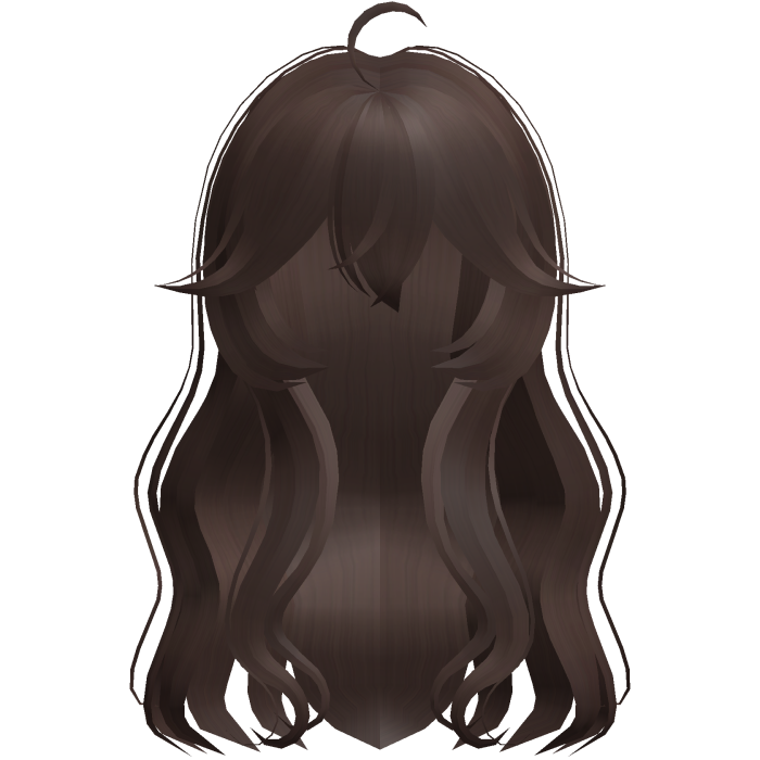 brown long wavy wispy cute shoujo hair