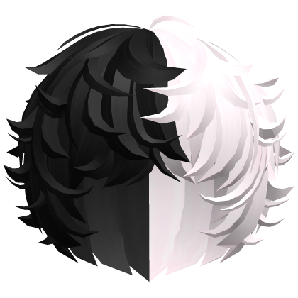 cute kawaii black&pink messy swirly curly fluffy