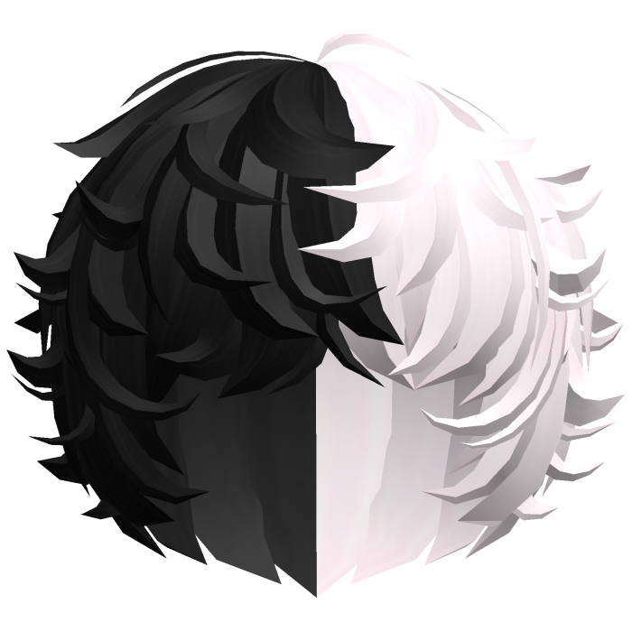 cute kawaii black&pink messy swirly curly fluffy