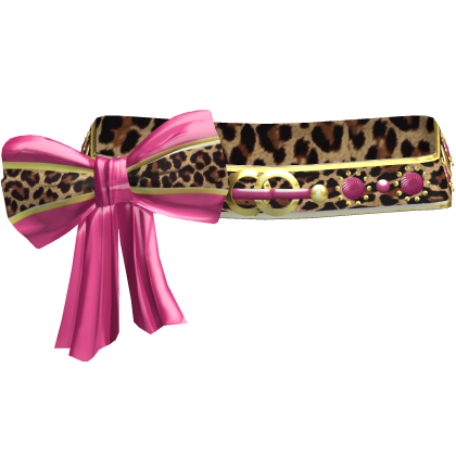 Leopard Gyaru Pink Bow Belt 2000s Gold Agejo