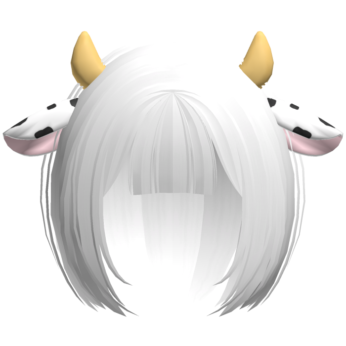 white kawaii cow girl anime bob