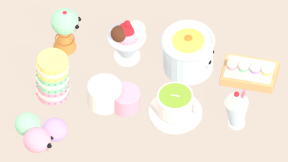 Low Poly Food and Dessert Pack x60 Cake Sweets preview 5