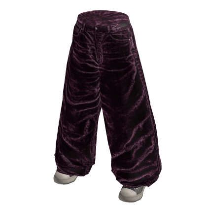 Plum Crushed Velvet Pants