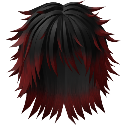 black and red messy boy hair 84. Roblox item