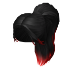 Black Ponytail with Red Ombre