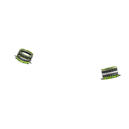 Emo Studded Punk Bracelet Stack (Green) Roblox item render