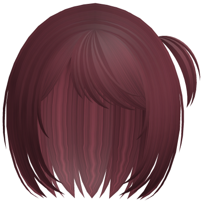 ꒰cute short messy hair side bangs red Roblox item